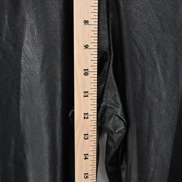 COMMANDO Pants Womens Size M Solid Black Faux‎ Leather Cropped Flare Pull On NEW - Picture 11 of 12